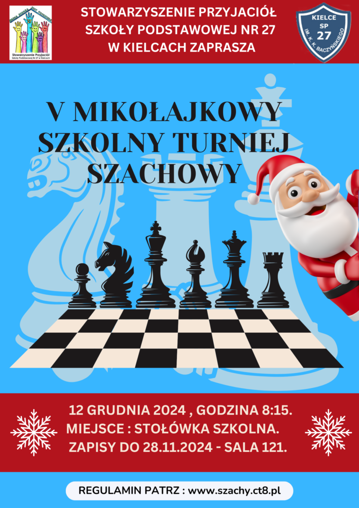 V  MIKOŁAJKOWY SZKOLNY TURNIEJ SZACHOWY- 12.12.2024